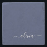 Navy Blue and White Modern Monogram Stone Coaster<br><div class="desc">Introducing our Navy Blue and White Modern Monogram Collection: Elevate your home decor with our sophisticated collection featuring a contemporary navy blue and white colour scheme. Each piece is meticulously crafted to exude elegance and style, perfect for adding a touch of modern flair to any room. Whether you're looking for...</div>