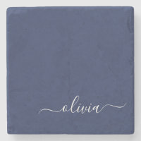 Navy Blue and White Modern Monogram