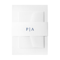 Navy Blue and White Monogram Simple Wedding