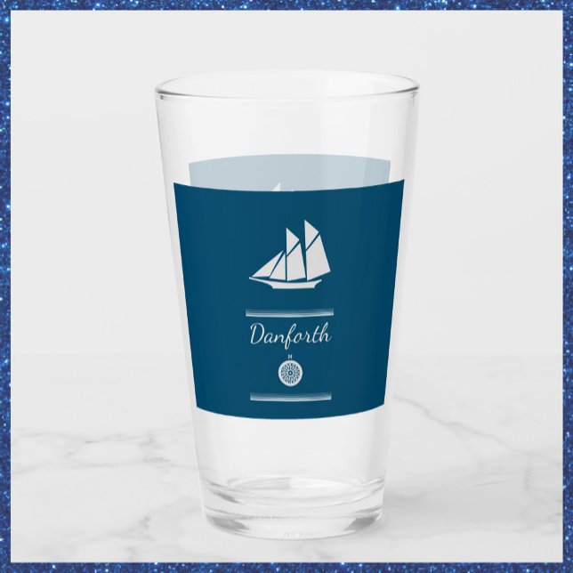 Navy Blue and White Nautical  Glass (Creator Uploaded)