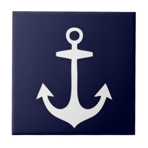Navy Blue and White Nautical Inspired Tile