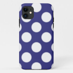 Navy Blue and White Polka Dot Pattern Case-Mate iPhone Case