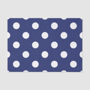Navy Blue and White Polka Dot Pattern Tissue Paper