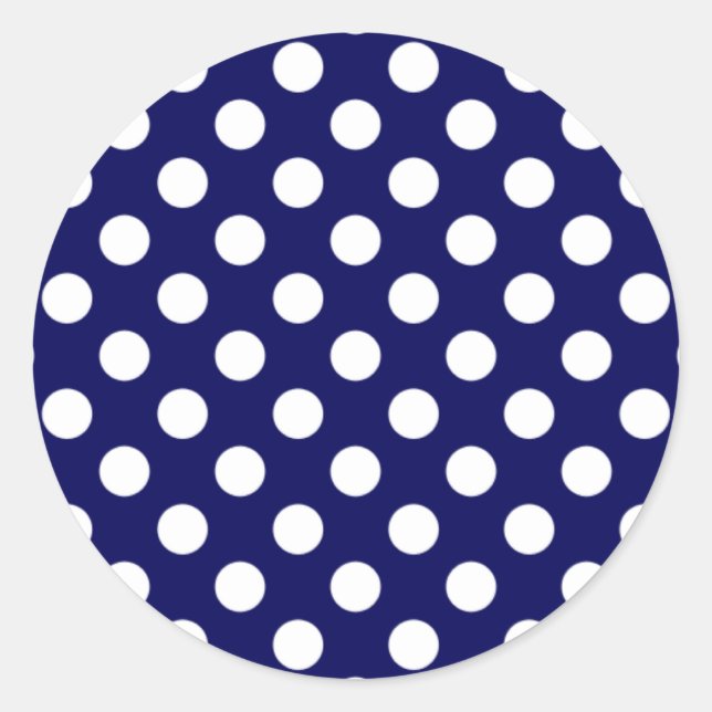 Navy Blue and White Polka Dot Sticker (Front)