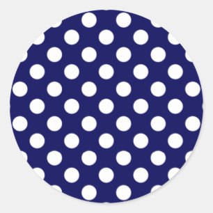 Navy Blue and White Polka Dot Sticker