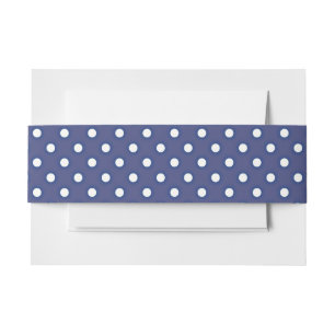 Navy Blue and White Polka Dots Invitation Belly Band