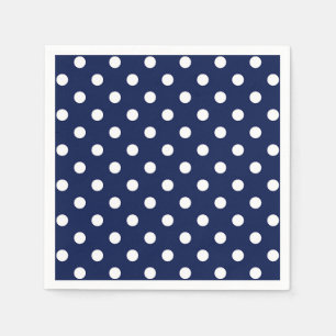 Navy Blue and White Polka Dots Napkins