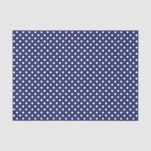 Navy Blue and White Polka Dots Pattern Tissue Paper