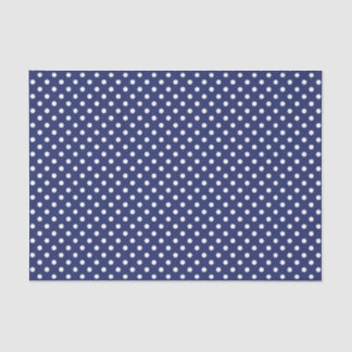 Navy Blue and White Polka Dots Pattern Tissue Paper