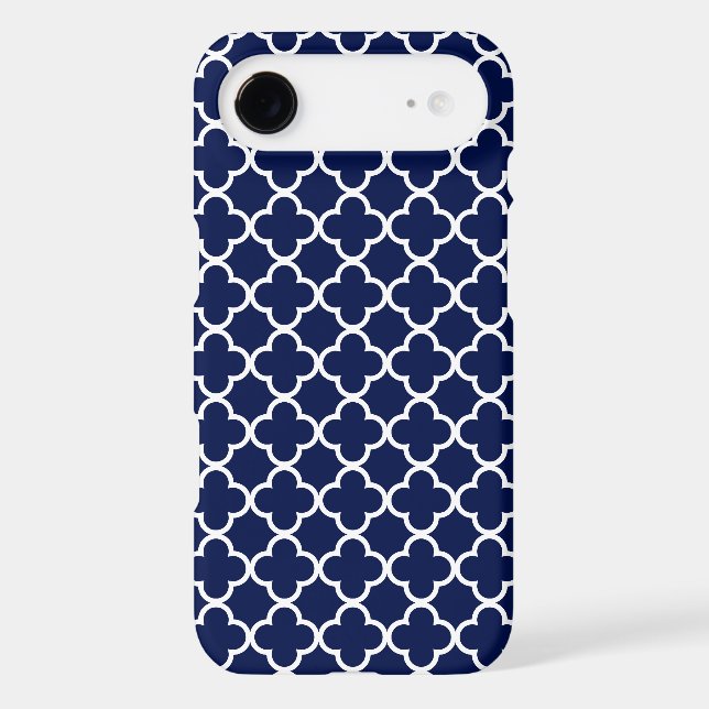 Navy Blue and White Quatrefoil Patterns Case-Mate Samsung Galaxy Case (Back)