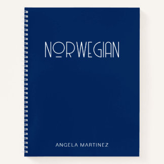 Navy Blue and White Retro Style Language Study Notebook