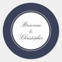 Navy Blue and White Simple Elegant Wedding