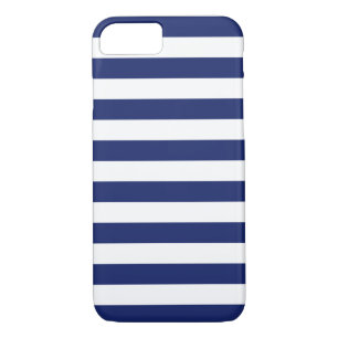 Navy Blue and White Stripe Pattern iPhone 8/7 Case