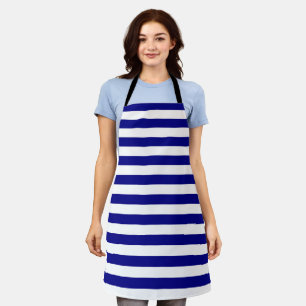 Navy Blue and White Stripes Apron