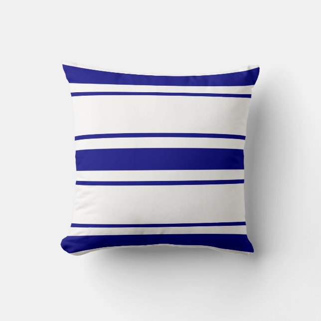 Navy Blue and white Stripes Cushion (Front)