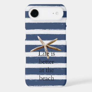 Navy Blue and White Stripes Starfish