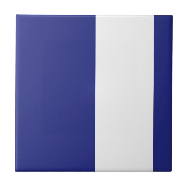 Navy blue and white stripes tile (Front)