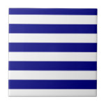 Navy Blue and White Stripes Tile<br><div class="desc">Navy Blue and White Stripes</div>