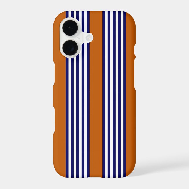 Navy blue and white stripes with burnt orange (Back)