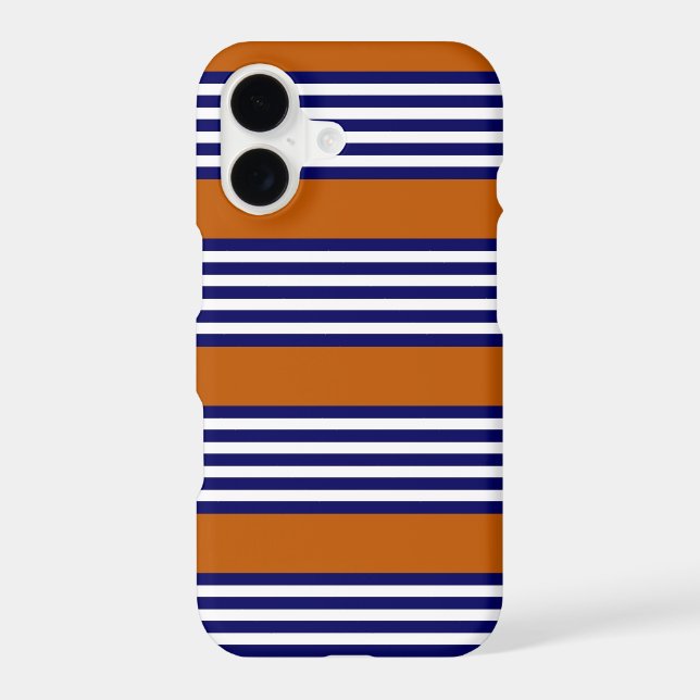 Navy blue and white stripes with burnt orange (Back)