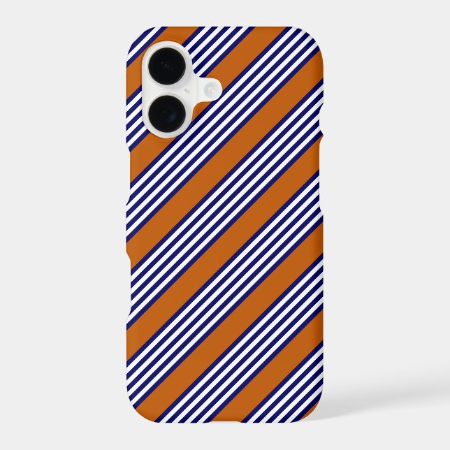 Navy blue and white stripes with burnt orange (Back)
