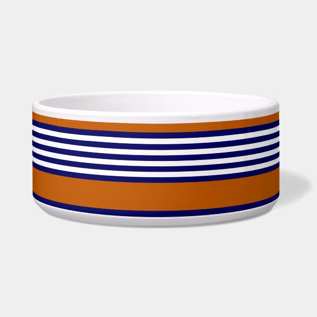 Navy blue and white stripes with burnt orange (Front)