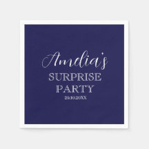 Navy Blue and White Surprise Birthday Party