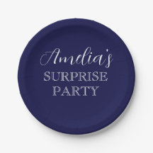 Navy Blue and White Surprise Birthday Party