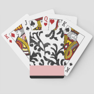 Navy Blue and White Tropical Palm Tree Playing Cards