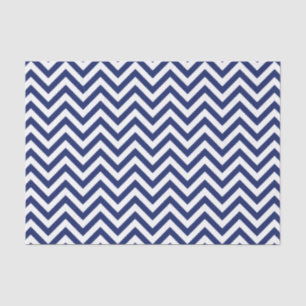 Navy Blue and White Zigzag Stripes Chevron Pattern Tissue Paper