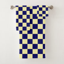 Navy Blue and Yellow Chequerboard Pattern