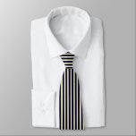 Navy Blue and Yellow Stripes Tie<br><div class="desc">This snappy and stylish Navy Blue and Yellow Striped Tie is a classic look. A welcome addition to your ensemble.</div>