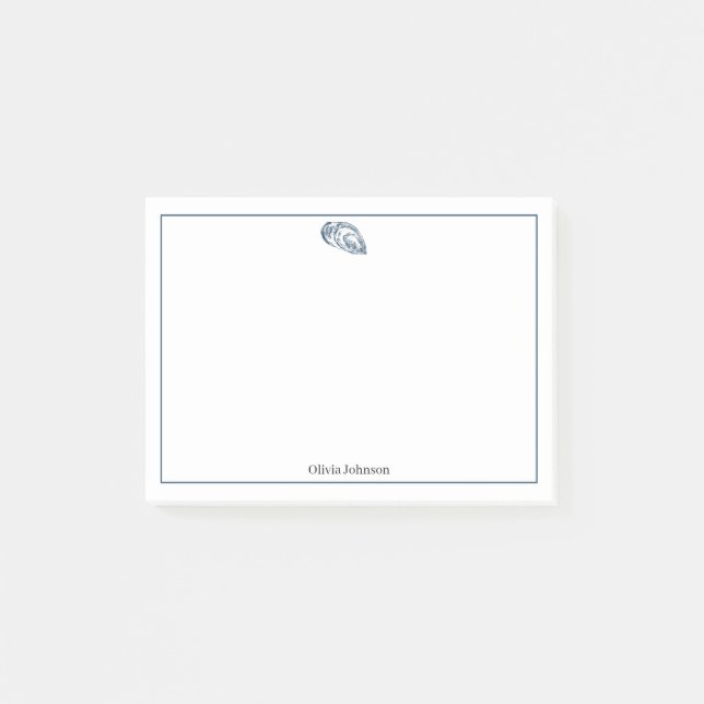 Navy blue animal illustration sea life minimal post-it notes (Front)
