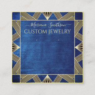 Navy Blue Art Deco Large Earrings Display Cards