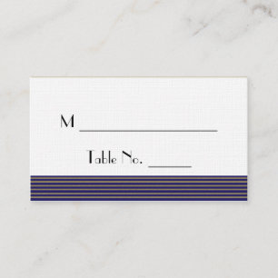 Navy Blue Art Deco Posh Wedding Place Cards