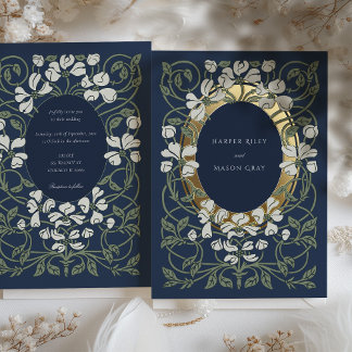 Navy Blue Art Nouveau Inspired Wedding