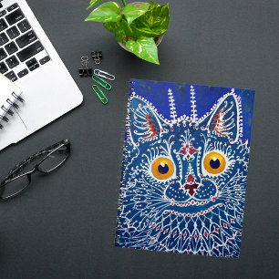 Navy Blue Artistic Cat unique kaleidoscope Notebook