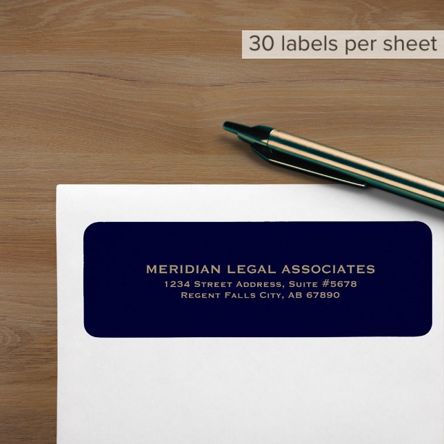Navy Blue Attorney Return Address Label (Creator Uploaded)