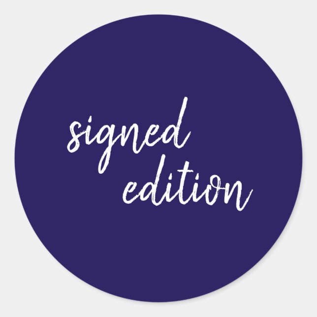 Navy Blue Author Signed Copy Round Seal Design (Front)