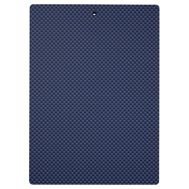 Navy Blue Automotive Carbon Fibre Weave Print Clipboard (Back)