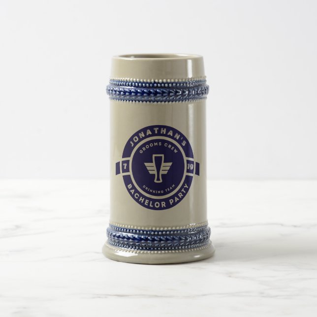 Navy Blue Bachelor Beer Stein (Center)