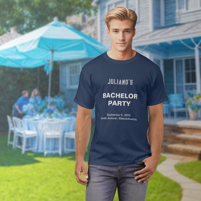 Navy Blue Bachelor Party T-Shirt (Navy blue bachelor party t-shirt)