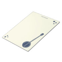 Navy Blue Banjo Personalised Writing Paper