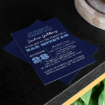 Navy Blue Bar Mitzvah Invitation with Name Logo<br><div class="desc">These casual chic invitations are perfect for any Bar Mitzvah celebration. Each line of text is fully customisable to say just what you want!</div>
