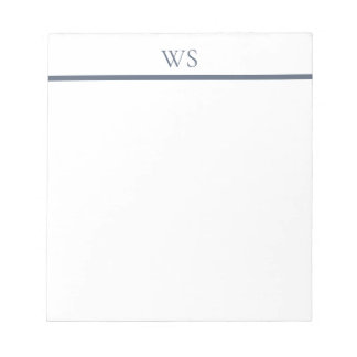 Navy Blue Bar Monogram Personalised Notepad