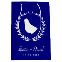 Navy Blue Barbados Map Wedding Welcome Swag