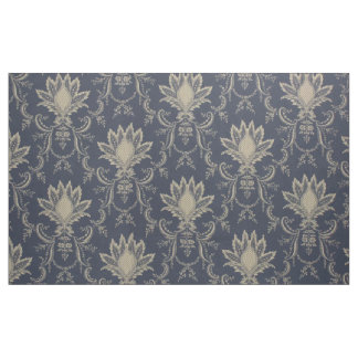 Navy blue Baroque French pineapple fabric