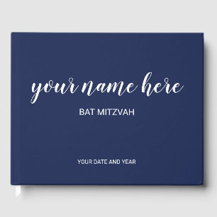 Navy Blue Bat Mitzvah Guestbook