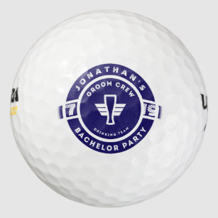 Navy Blue Beer Badge Bachelor Party Branding Golf Balls
