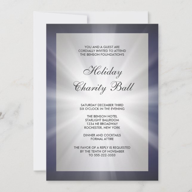 Navy Blue Black Corporate Event Party Invitation (Front)